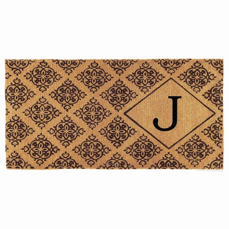 Monogram Door Mat, Black, Natural, 36 in W x 72 in L